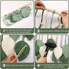 Tapisserie suspension décoration feuilles tissées Accueil - Accessoires et Décorations Naty Shop