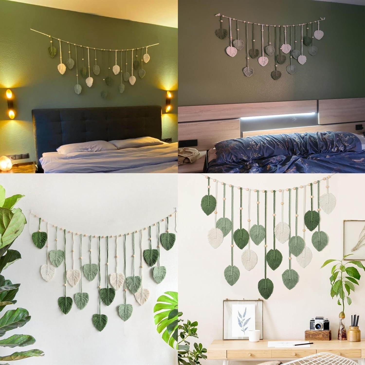 Tapisserie suspension décoration feuilles tissées Accueil - Accessoires et Décorations Naty Shop