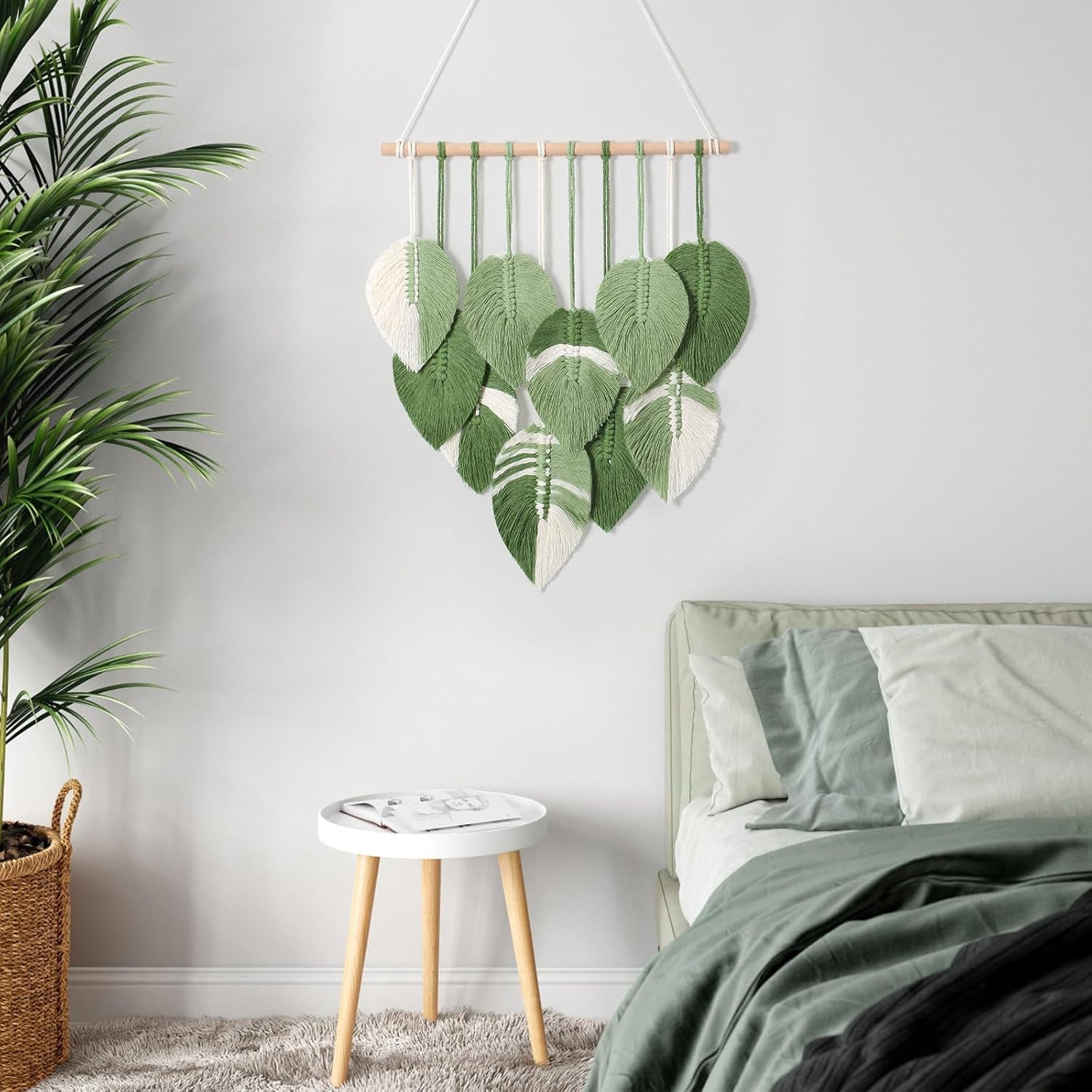 Tapisserie tapisserie feuilles vertes tissée à la main Accueil - Accessoires et Décorations Naty Shop