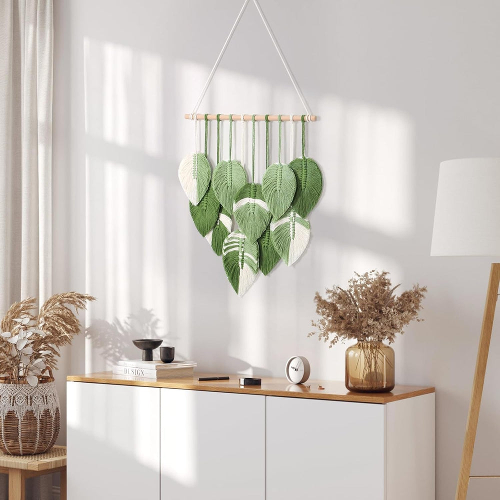 Tapisserie tapisserie feuilles vertes tissée à la main Accueil - Accessoires et Décorations Naty Shop