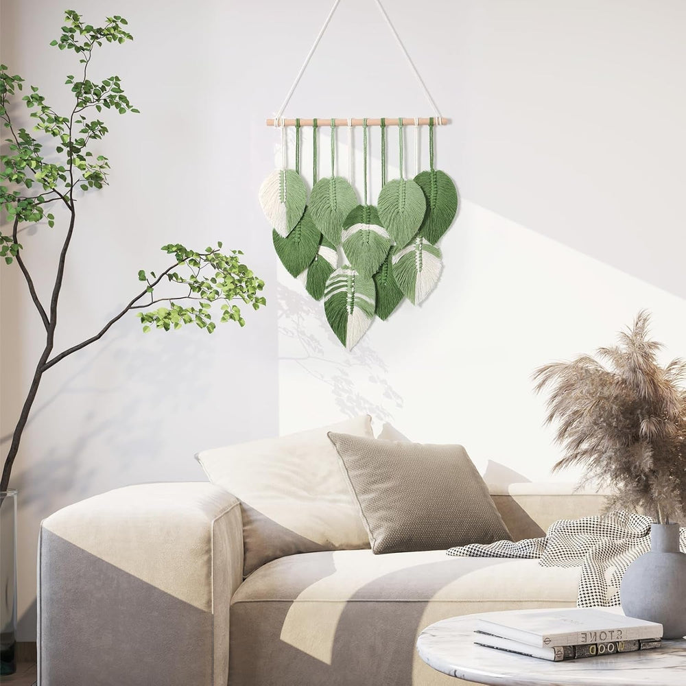 Tapisserie tapisserie feuilles vertes tissée à la main Accueil - Accessoires et Décorations Naty Shop