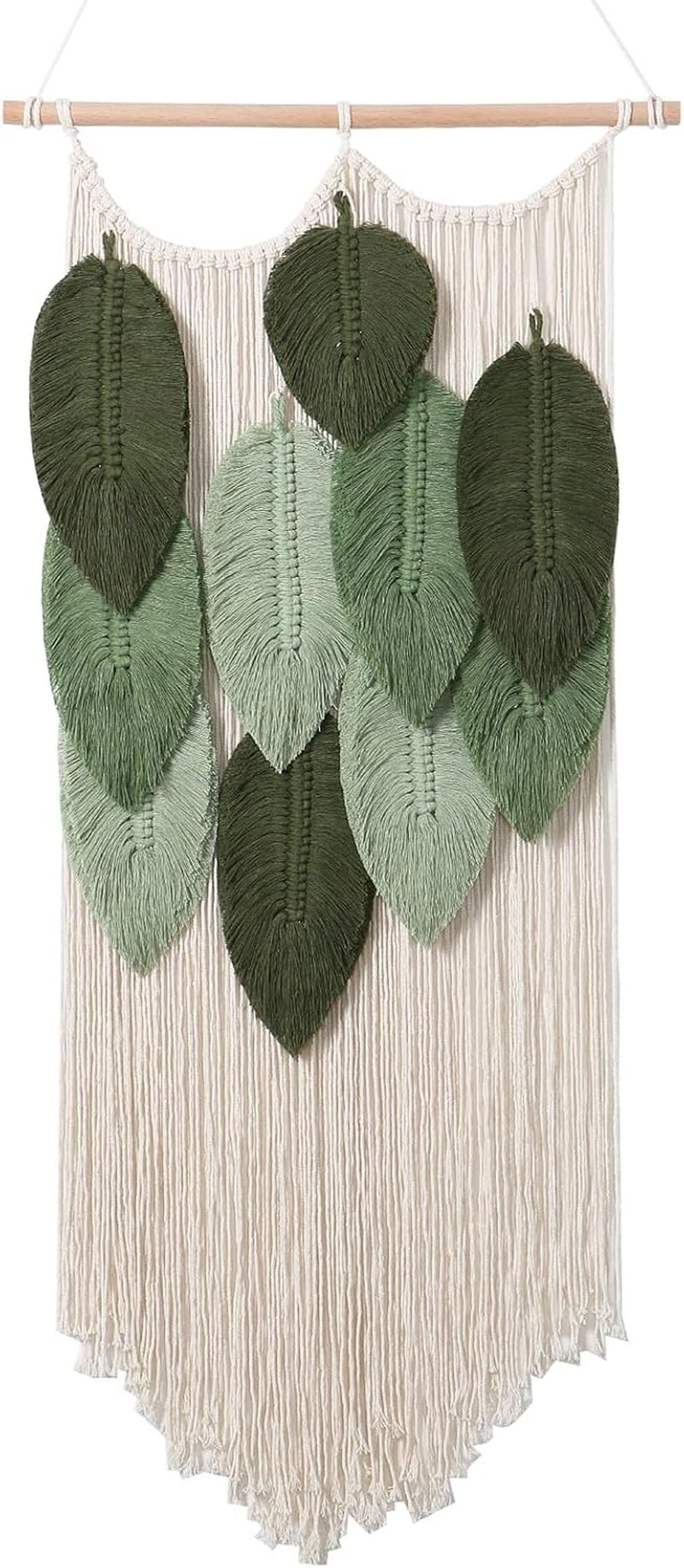 Tapisserie tapisserie tapisserie tissée main feuilles vertes Maison - Accessoires et Décorations Naty Shop Beige