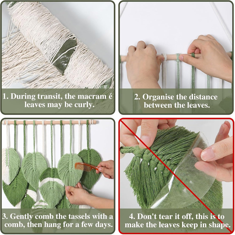 Tapisserie tapisserie feuilles vertes tissée à la main Accueil - Accessoires et Décorations Naty Shop