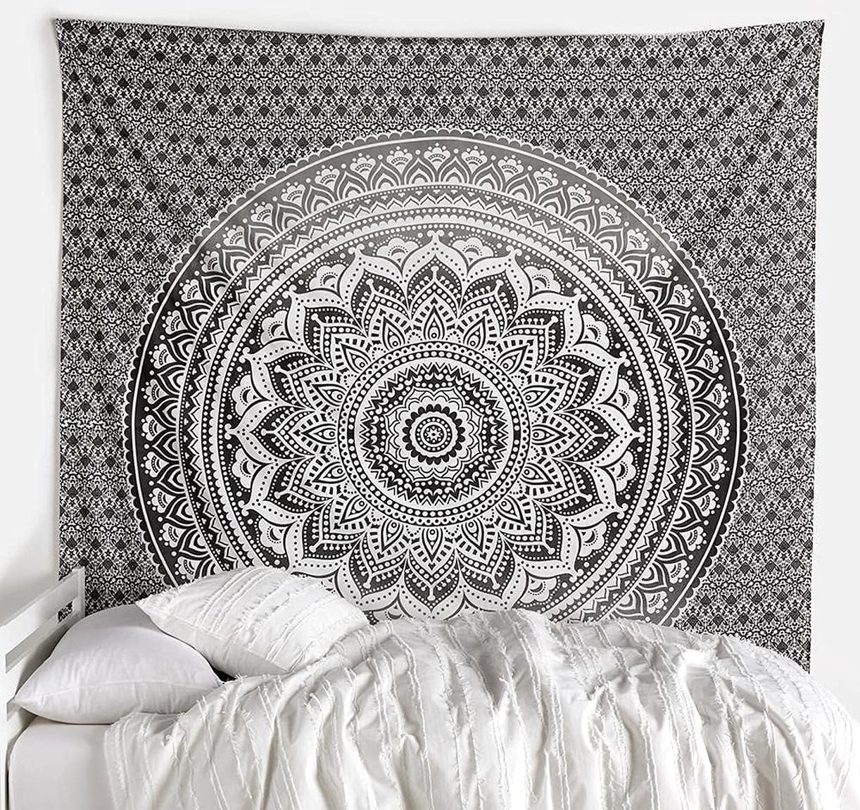 Tapisserie tapisserie mandala gris noir tissu mural Accueil - Accessoires et Décorations Naty Shop Default Title
