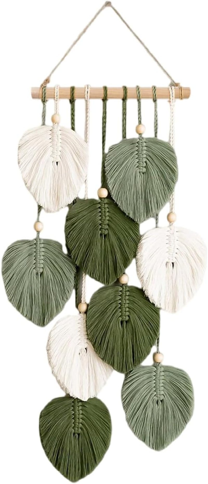 Tapisserie tapisserie perles bois feuilles vertes manuelle Accueil - Accessoires et Décorations Naty Shop Default Title