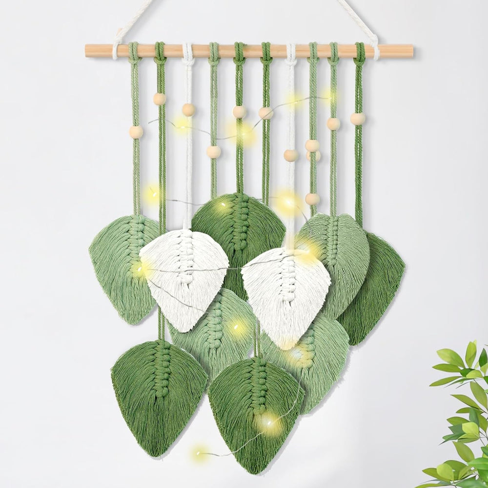 Tapisserie tissée main décoration murale chambre enfant Maison - Accessoires et Décorations Naty Shop Neuf feuilles de verdure