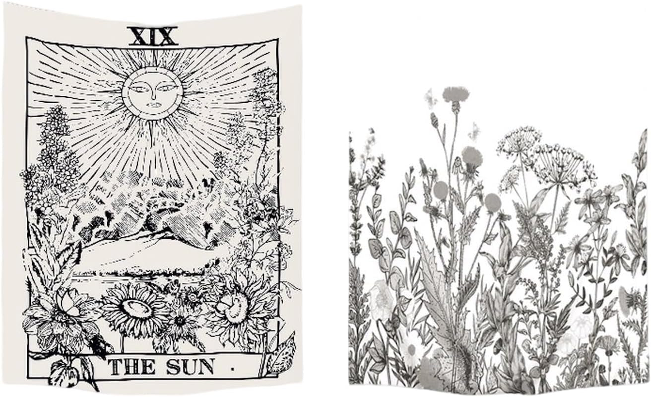 Tapisserie ulticool maison plage mer palmier île Maison - Accessoires et Décorations Naty Shop Natura Flowers Retro