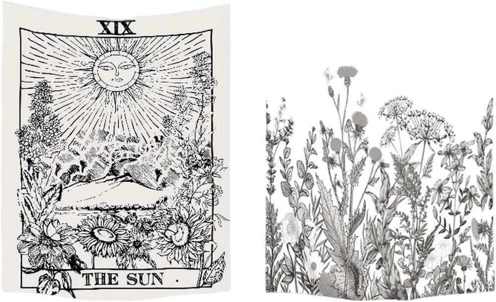 Tapisserie ulticool maison plage mer palmier île Maison - Accessoires et Décorations Naty Shop Natura Flowers Retro