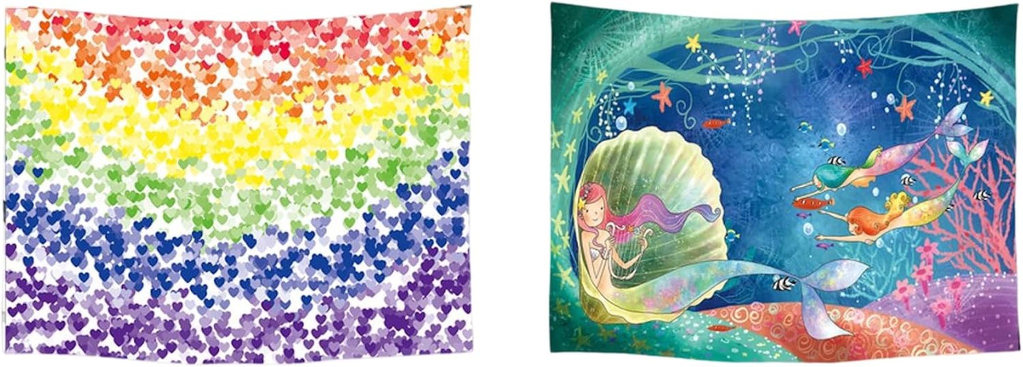 Tapisserie ulticool maison plage mer palmier île Maison - Accessoires et Décoration Naty Shop Sirène arc-en-ciel