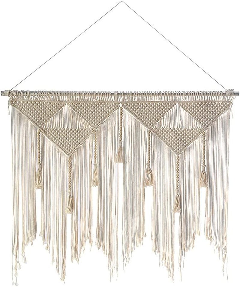 Tapisserie de porte tissée beige pompon chambre balcon Maison - Accessoires et Décoration Naty Shop