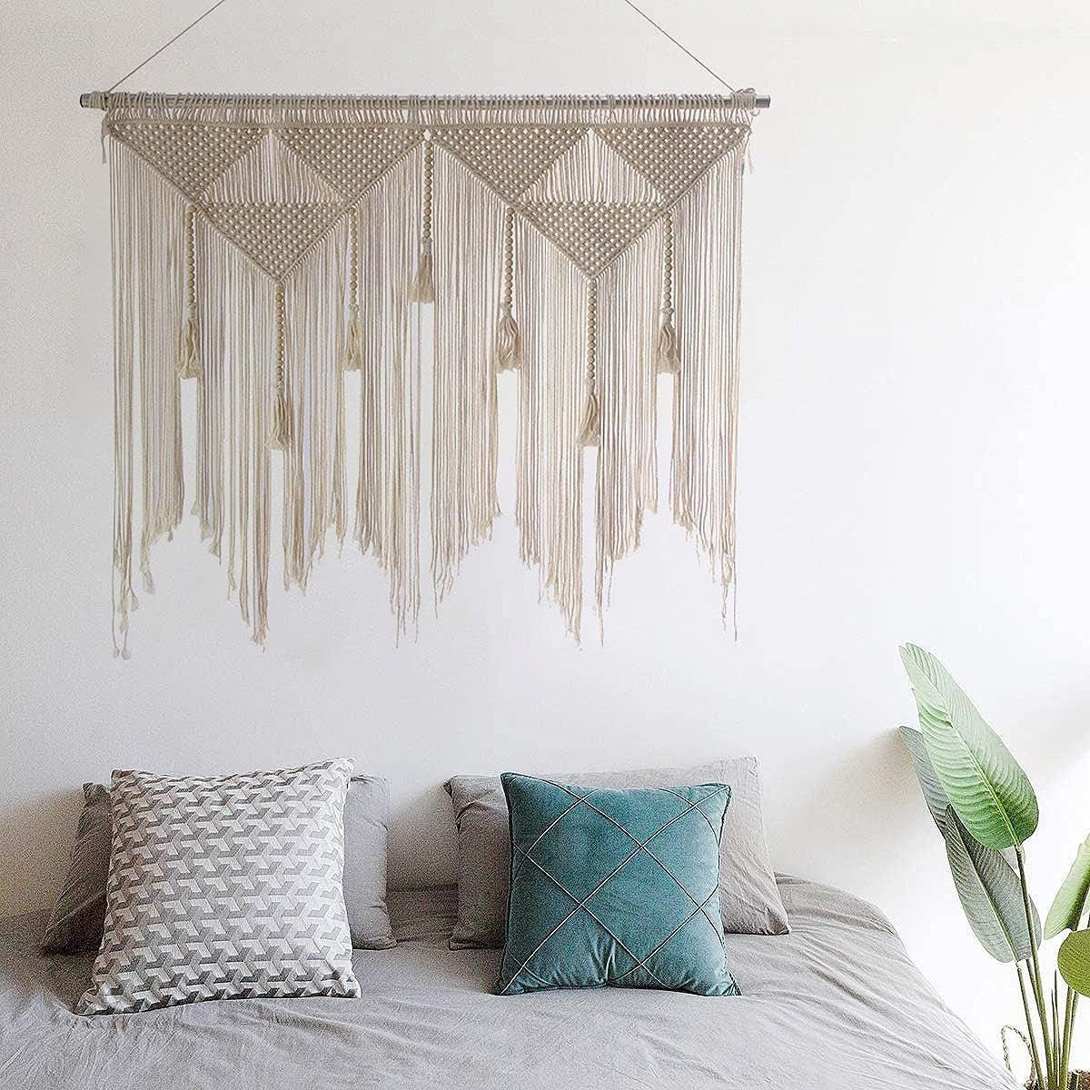 Tapisserie de porte tissée beige pompon chambre balcon Maison - Accessoires et Décoration Naty Shop