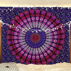 Tapisserie couverture de plage hippie violet mandala coton indien Accueil - Accessoires et Décorations Naty Shop Default Title