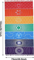 Tapisserie yoga méditation sept chakras hippie Casa - Accessoires et Décorations Naty Shop