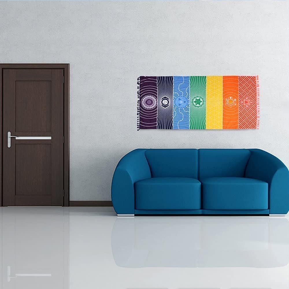 Tapisserie yoga méditation sept chakras hippie Casa - Accessoires et Décorations Naty Shop