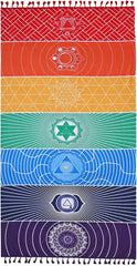 Tapisserie yoga méditation sept chakras hippie Casa - Accessoires et Décorations Naty Shop Default Title
