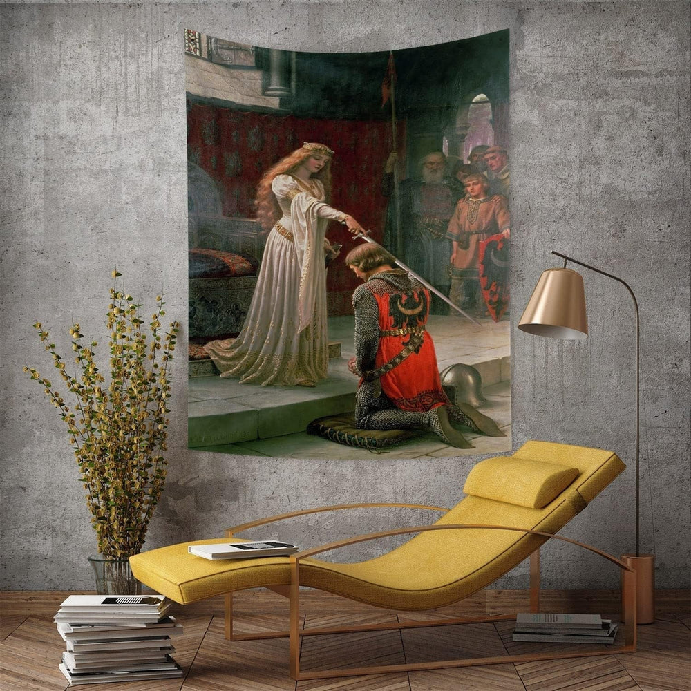 Tapisserie yongfoto chevalier peinture à l'huile médiévale Angleterre Maison - Accessoires et Décorations Naty Shop