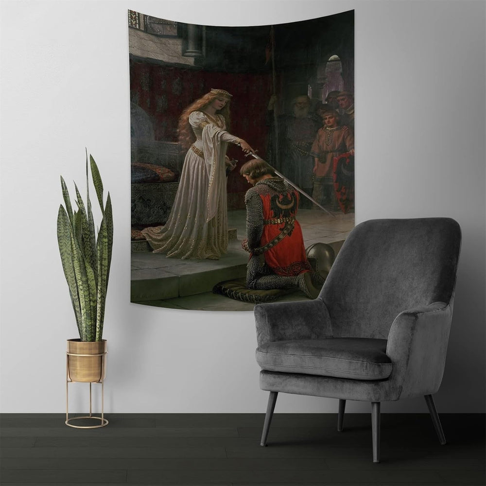 Tapisserie yongfoto chevalier peinture à l'huile médiévale Angleterre Maison - Accessoires et Décorations Naty Shop