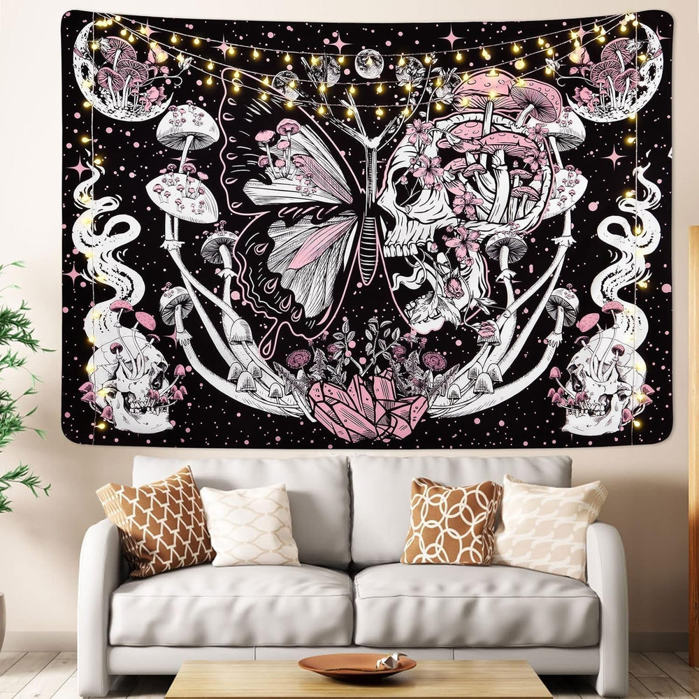 Tapiserie yrendenge fluturi schelet ciuperci casa stele luna Casa - Accesorii si Decoratiuni Naty Shop