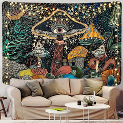 Tapisserie yrendenge yeux de champignon tissu mural créatures marines Maison - Accessoires et Décorations Naty Shop