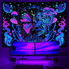 Tapisserie Yrendenge tapisserie fluorescente phase papillons Accueil - Accessoires et Décorations Naty Shop