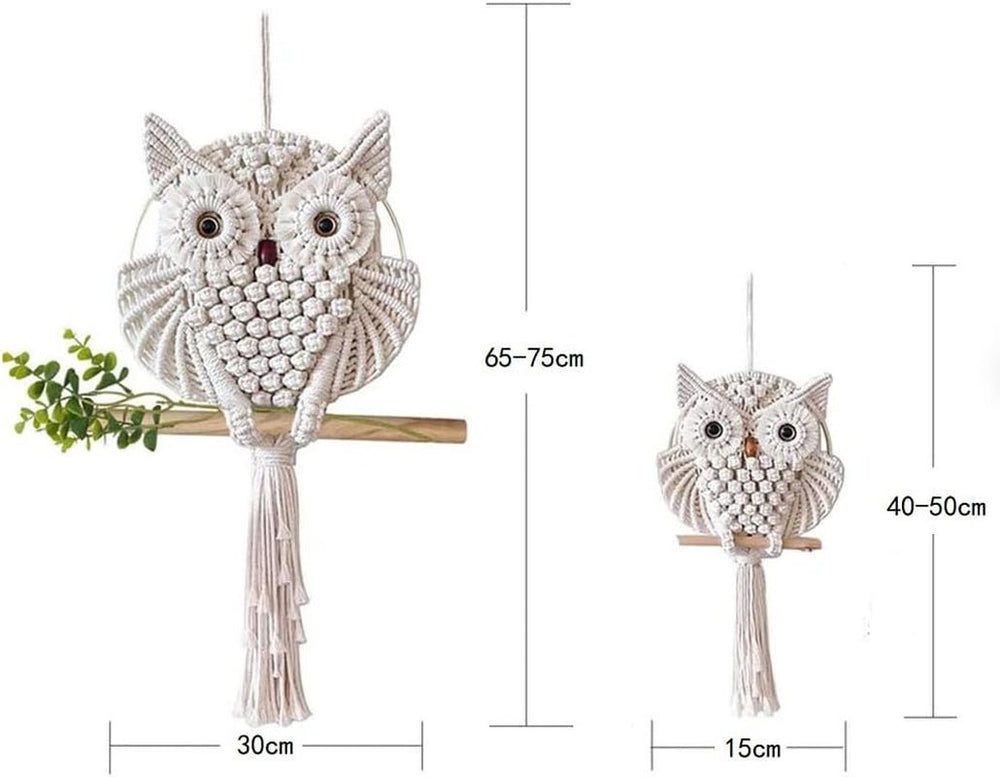 Tapisserie ysglife hiboux décoration faite main ornement suspendu art Maison - Accessoires et Décorations Naty Shop