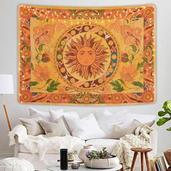 Tapisserie yugarlibi soleil brûlant fleurs de printemps mur vintage Maison - Accessoires et Décorations Naty Shop