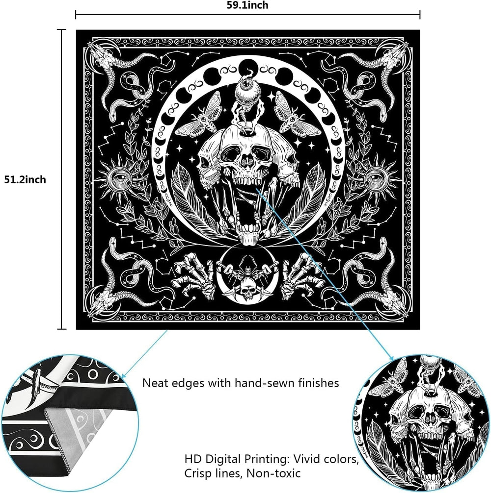 Tapisserie yugarlibi squelette noir serpent papillon toile esthétique Maison - Accessoires et Décorations Naty Shop