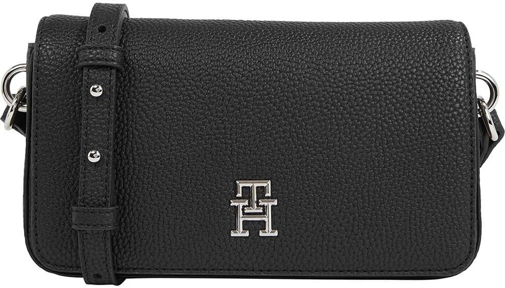 Tommy Hilfiger Sac bandoulière Emblem Flap Crossover Small Sacs pour femmes Naty Shop Noir