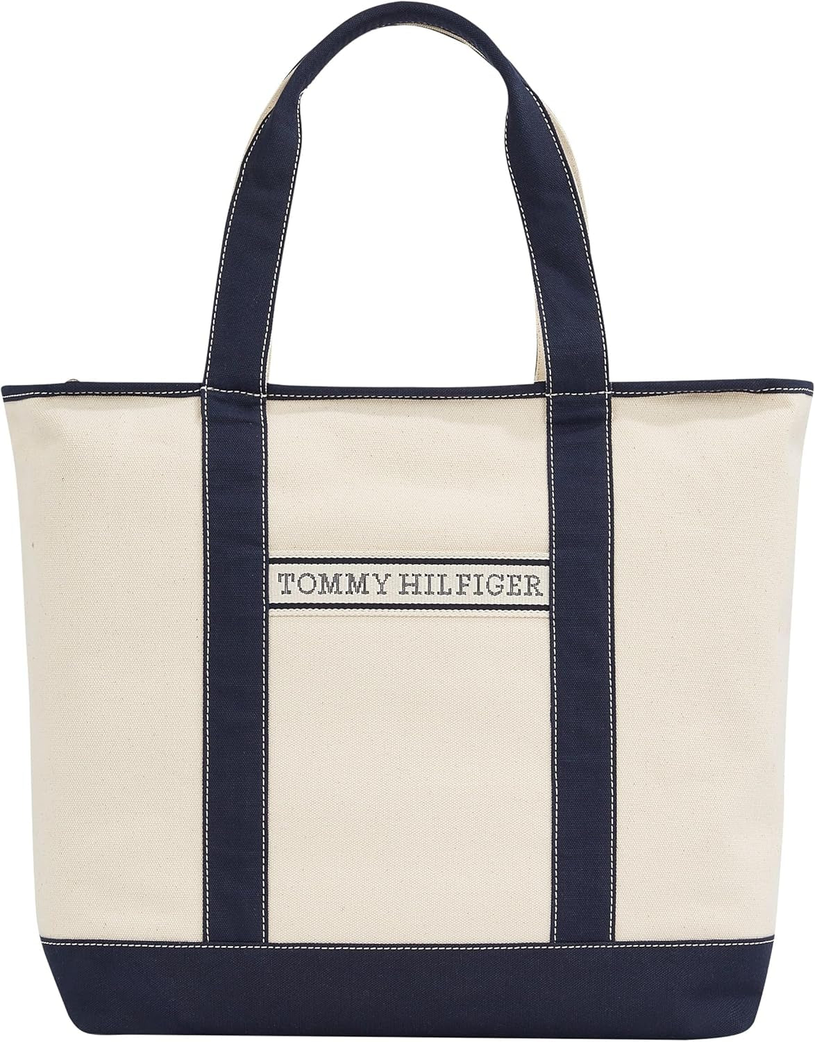 TOMMY HILFIGER Femmes Th Summer Canvas Tote Aw0aw17421 Sac fourre-tout Femme Sacs Naty Shop Bleu (Space Blue)