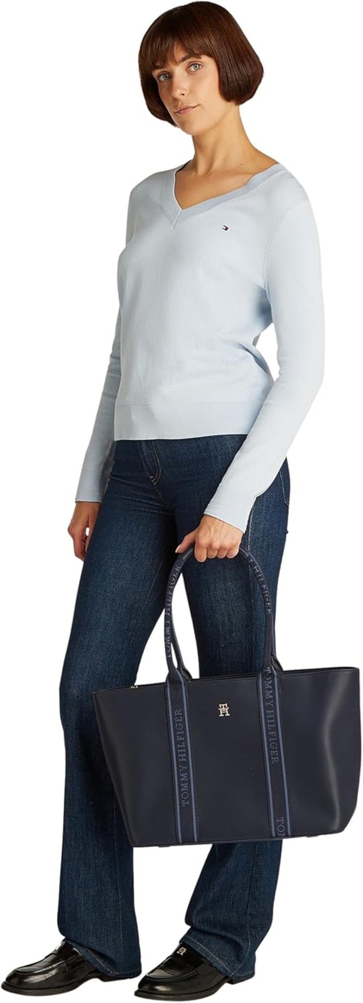 Tommy Hilfiger Th Logotape Tote Aw0aw17198 Sac Cabas Femme Sacs Naty Shop