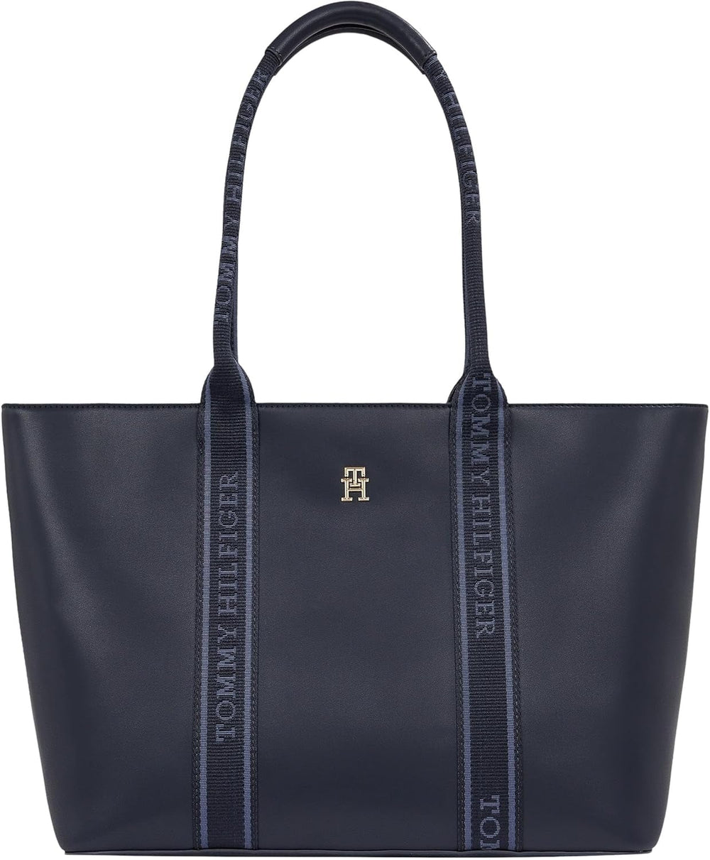 Tommy Hilfiger Th Logotape Tote Aw0aw17198 Sac fourre-tout Femme Sacs Naty Shop Bleu (Space Blue)