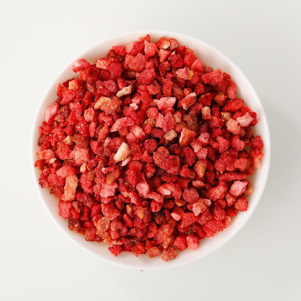 Fraises lyophilisées ULTHMOK 180 g - sans additifs, fraises concassées en boîtes pratiques Produits déshydratés Naty Shop