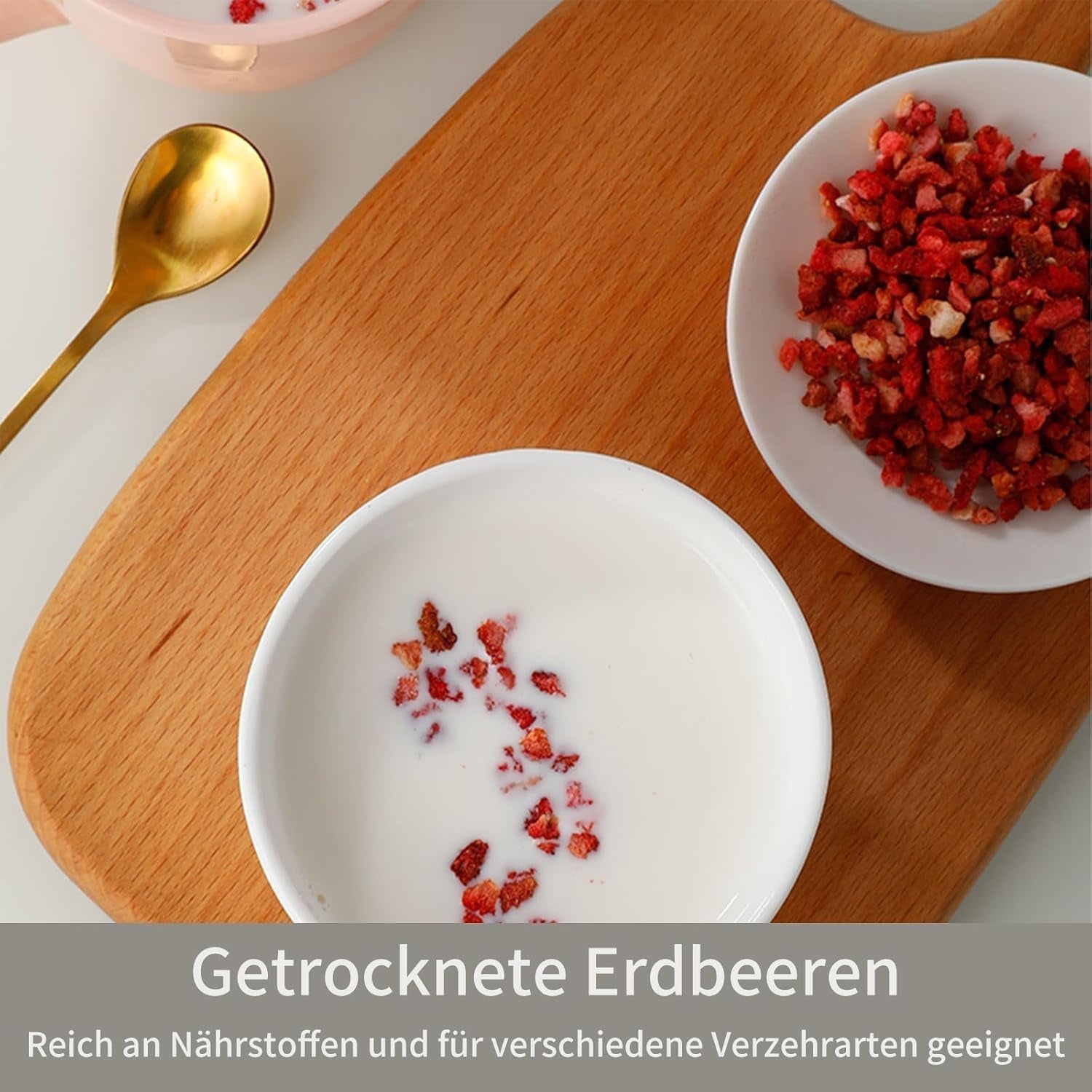 Fraises lyophilisées ULTHMOK 180 g - sans additifs, fraises concassées en boîtes pratiques Produits déshydratés Naty Shop