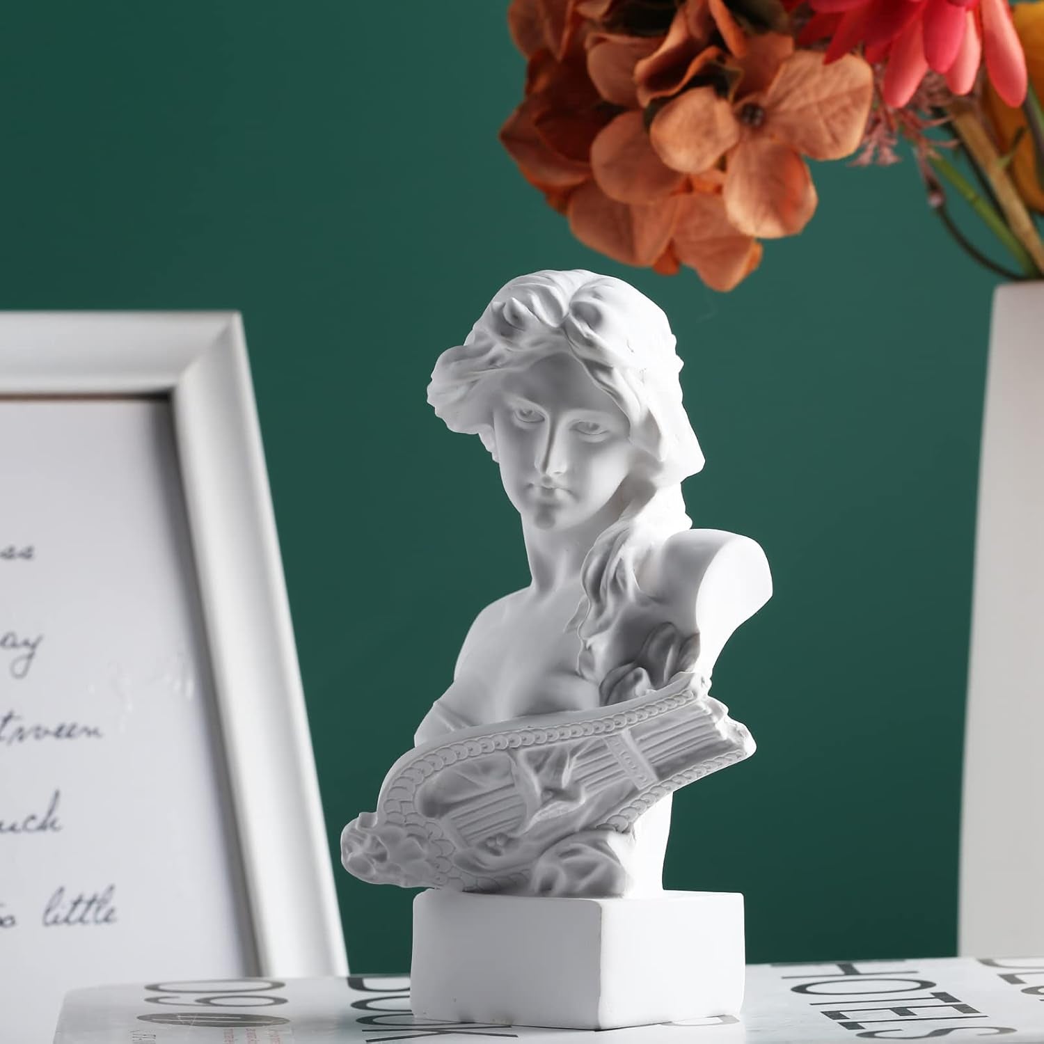 XMGZQ White Aphrodite Statue Sculpture, Resin Greek Mythology Bust Statue, for Coquette Room Decoration, Dark Academia Room Decoration, Bookshelves, Partition, Coffee Table Centrepiece Statuete si sculpturi Naty Shop