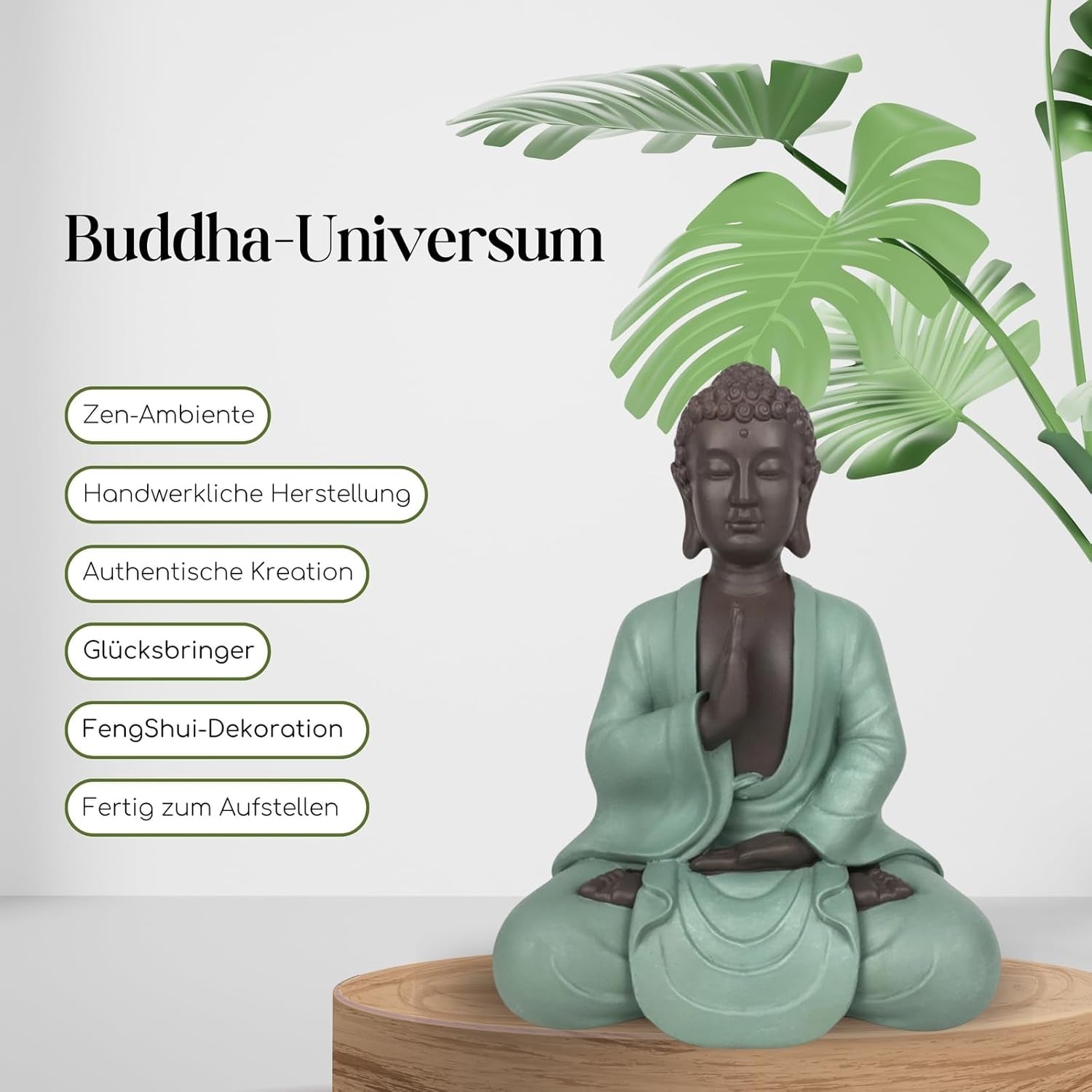 Zen Arôme SBM5 Statue Zen Bodhi, vert/marron, hauteur 20 cm Statuettes et sculptures Naty Shop
