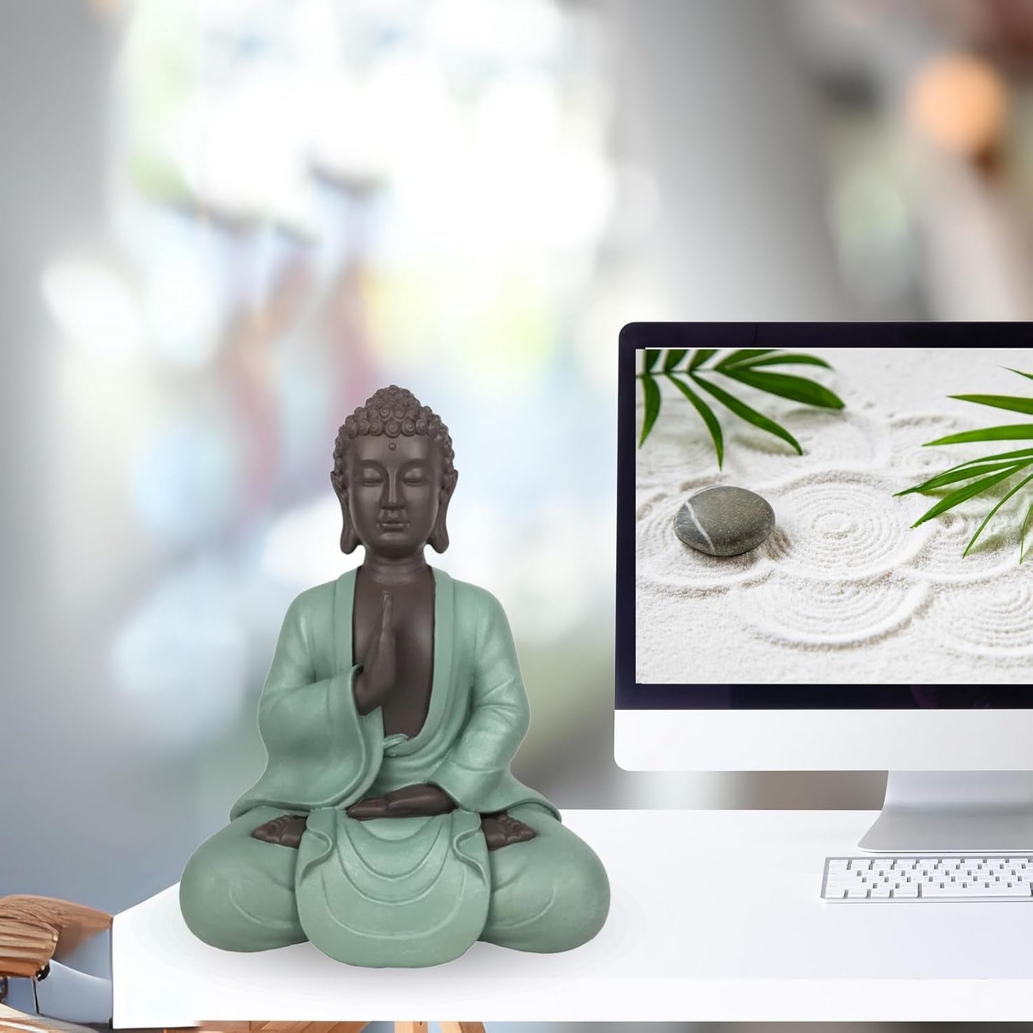 Zen Arôme SBM5 Statuie Zen Bodhi, verde/maro, 20 cm înălțime Statuete si sculpturi Naty Shop