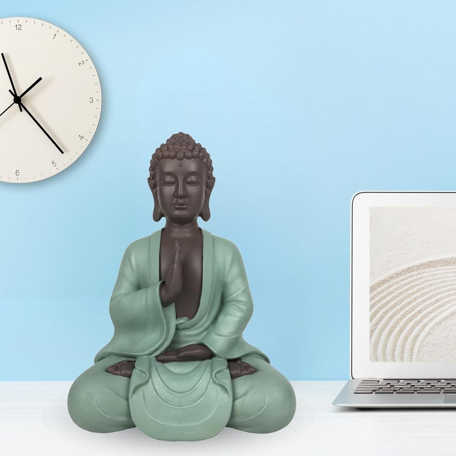 Zen Arôme SBM5 Statue Zen Bodhi, vert/marron, hauteur 20 cm Statuettes et sculptures Naty Shop