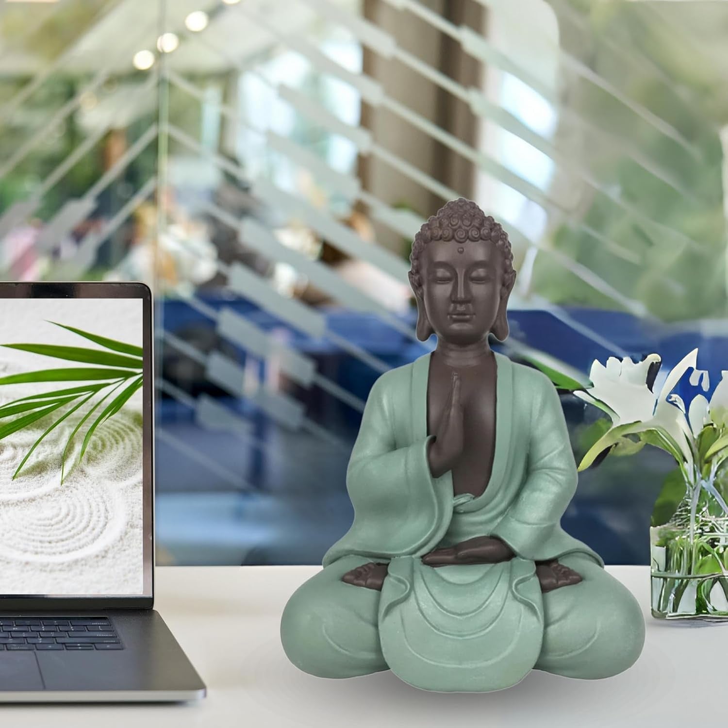Zen Arôme SBM5 Statuie Zen Bodhi, verde/maro, 20 cm înălțime Statuete si sculpturi Naty Shop