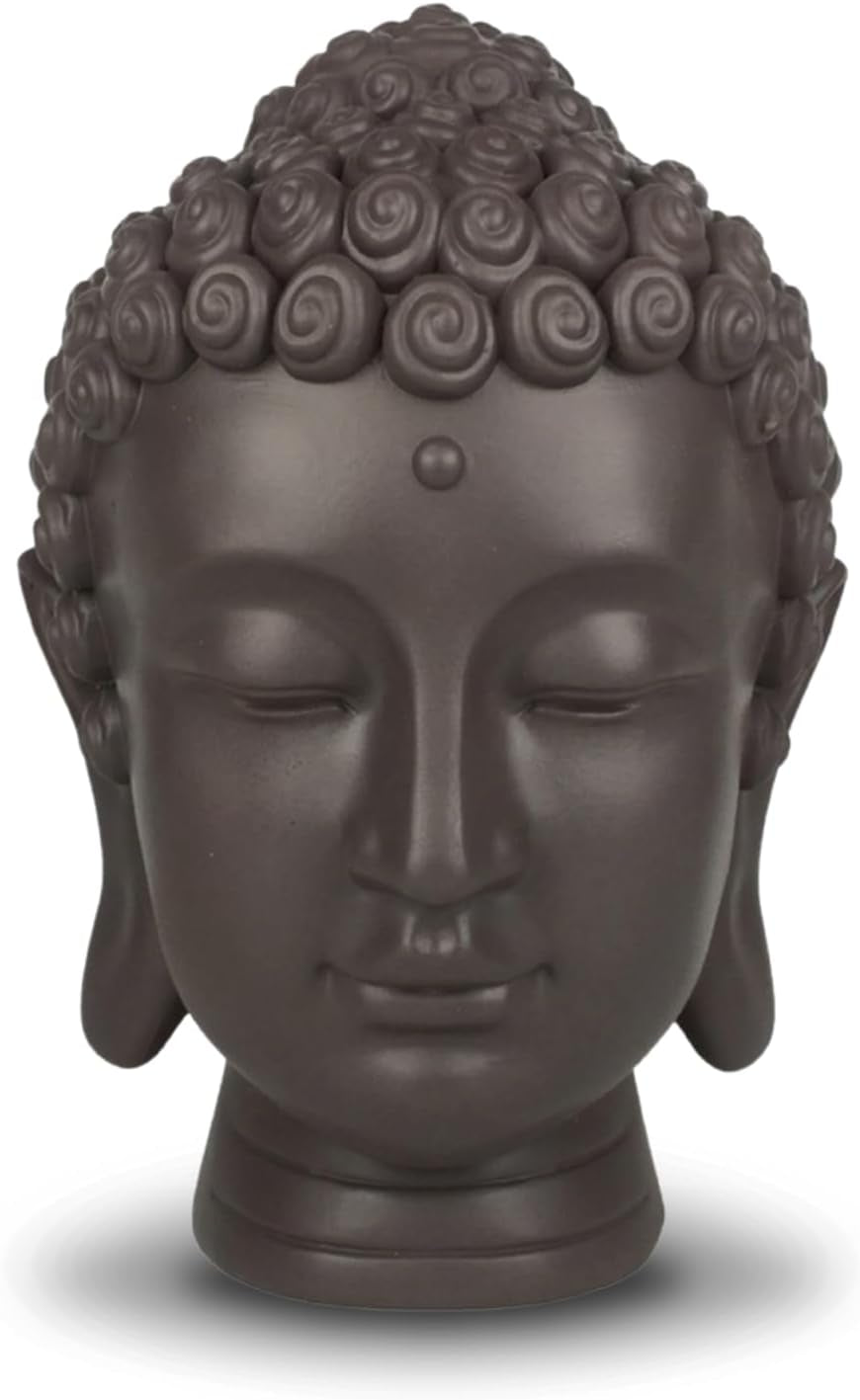 Zen'Light - Statuette tête de Bouddha - Décoration pour le zen, la méditation et le feng shui - Cadeau pour une ambiance relaxante et spirituelle - Statuette de Bouddha - Hauteur : 20 cm - Couleur : vert/marron Statuettes et sculptures Naty Shop Titre par défaut