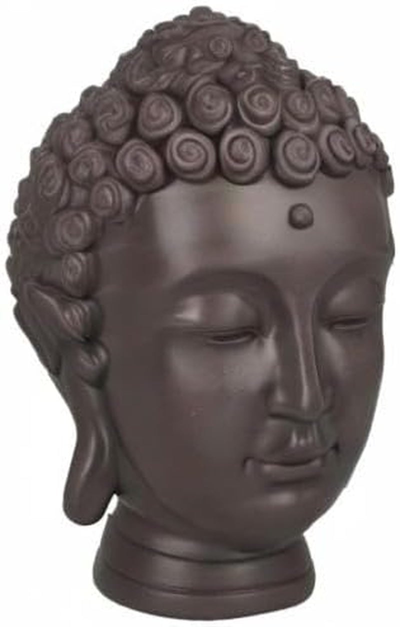 Zen'Light - Statuette tête de Bouddha - Décoration pour le zen, la méditation et le feng shui - Cadeau pour une ambiance relaxante et spirituelle - Statuette de Bouddha - Hauteur : 20 cm - Couleur : vert/marron Statuettes et sculptures Naty Shop