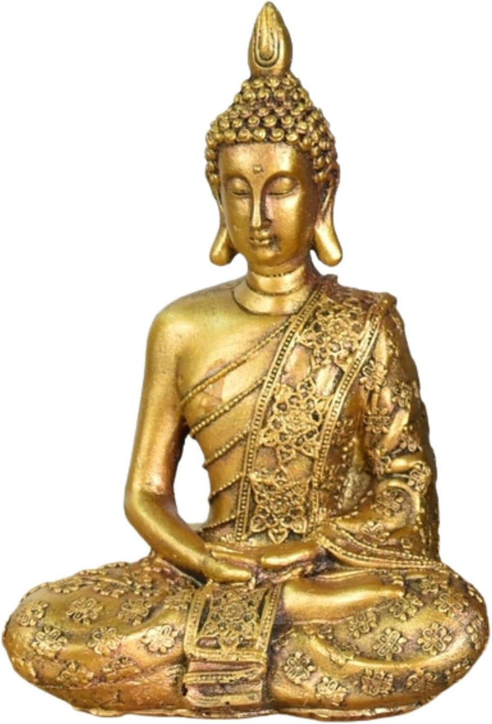 Zen'Light - Statuette tête de Bouddha Sanci - Décoration pour le zen, la méditation et le feng shui - Cadeau pour une ambiance relaxante et spirituelle - Statue de Bouddha - Hauteur : 18 cm - Couleur : doré Statuettes et sculptures Naty Shop Titre par défaut