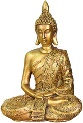 Zen'Light - Statuette tête de Bouddha Sanci - Décoration pour le zen, la méditation et le feng shui - Cadeau pour une ambiance relaxante et spirituelle - Statue de Bouddha - Hauteur : 18 cm - Couleur : doré Statuettes et sculptures Naty Shop Titre par défaut